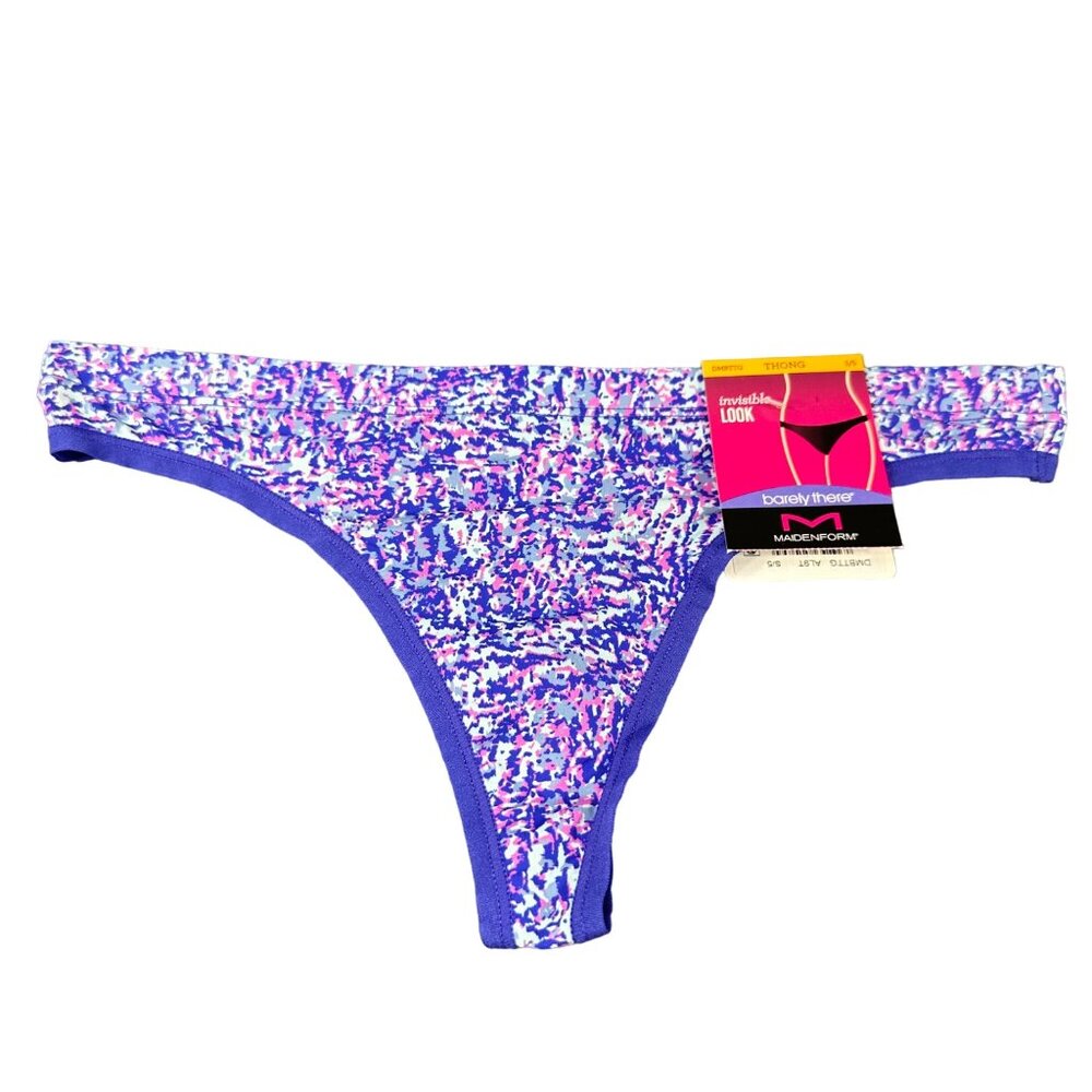 Maidenform Women's Size Small 5 Panty Thong Barely There Floral Multicolor New